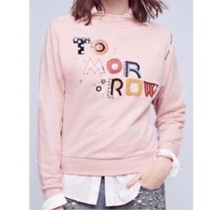 Anthropologie Pink Graphic Sweatshirt